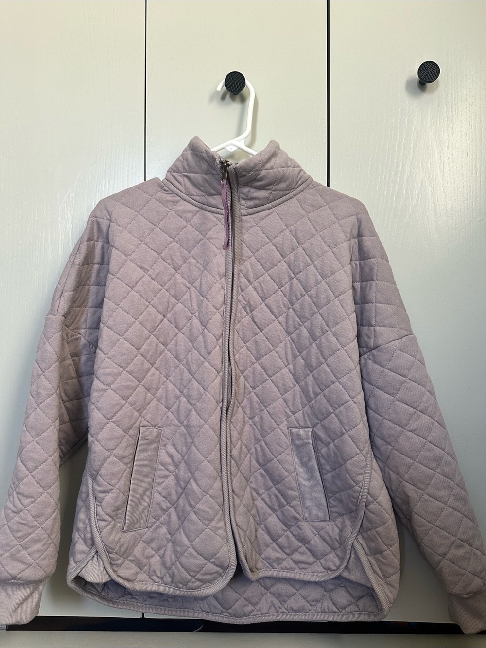Avalanche Quilted Zip-Front Jacket in Light Lavender